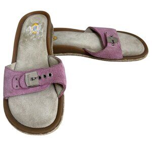 Dr. Scholls Pink Suede Slip-On Sandals With Adjustable Strap Size 9